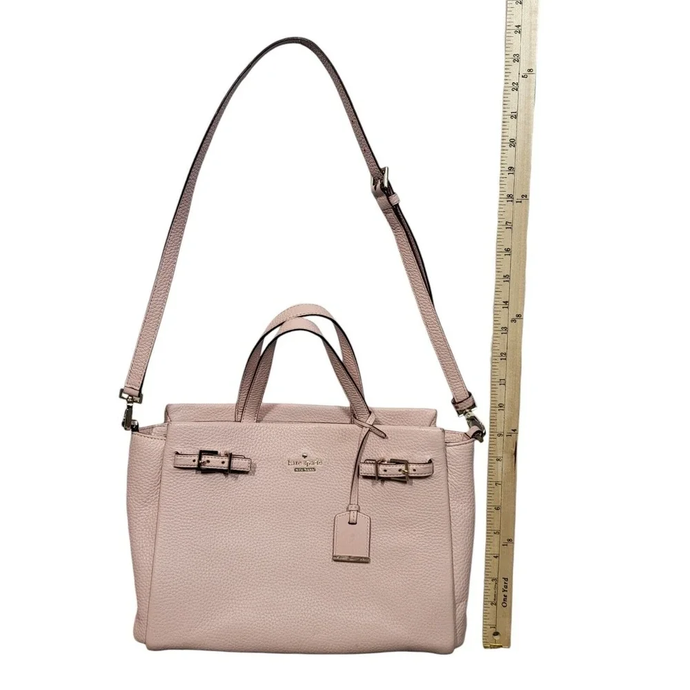 Kate Spade Holden Street Lanie Bag Pebbled Leather Pink Adjustable Strap Zip Top